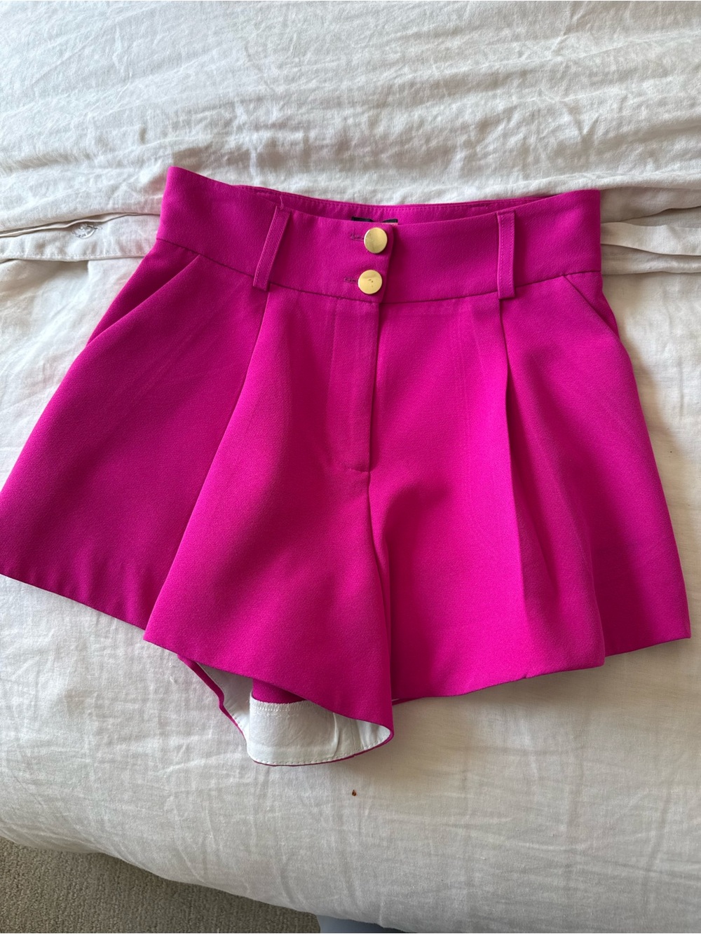 River island High-Waist Hot Pink Pleated Women’s Shorts